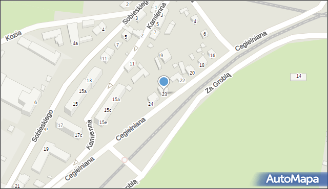 Świebodzin, Cegielniana, 23, mapa Świebodzin