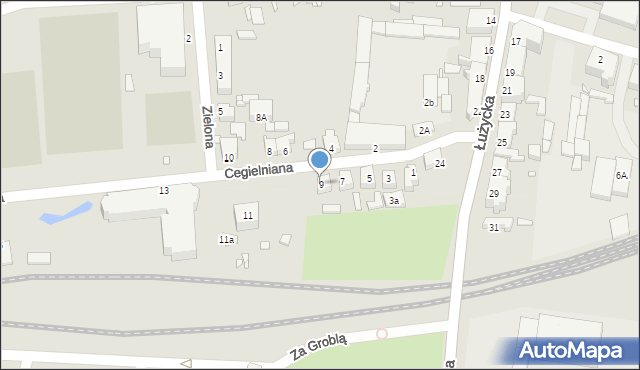 Świebodzin, Cegielniana, 9, mapa Świebodzin