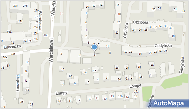 Szczecin, Cedyńska, 6, mapa Szczecina
