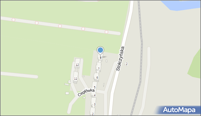 Szczecin, Cegłówka, 8, mapa Szczecina