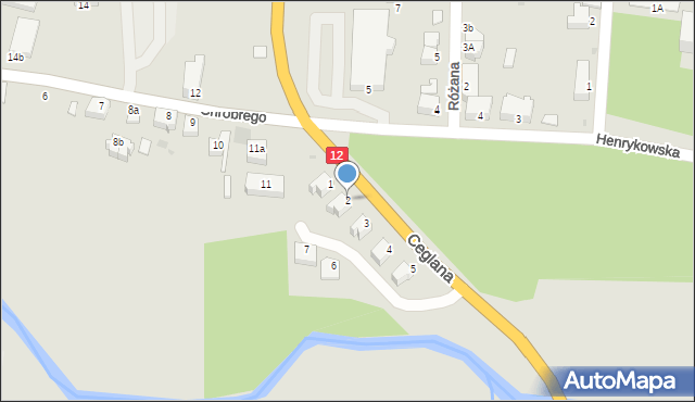 Szprotawa, Ceglana, 2, mapa Szprotawa