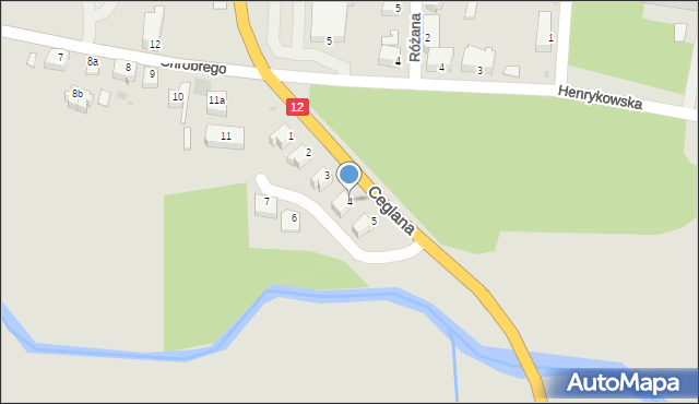 Szprotawa, Ceglana, 4, mapa Szprotawa