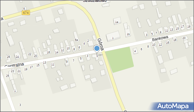Szudziałowo, Centralna, 1, mapa Szudziałowo