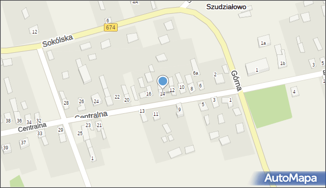 Szudziałowo, Centralna, 14, mapa Szudziałowo