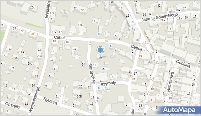 Tarnowskie Góry, Cebuli Józefa, 8b, mapa Tarnowskie Góry