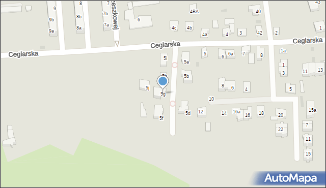 Tczew, Ceglarska, 5g, mapa Tczew