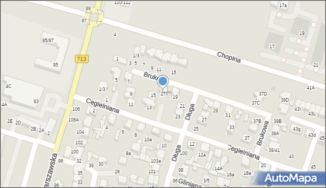 Tomaszów Mazowiecki, Cegielniana, 17, mapa Tomaszów Mazowiecki