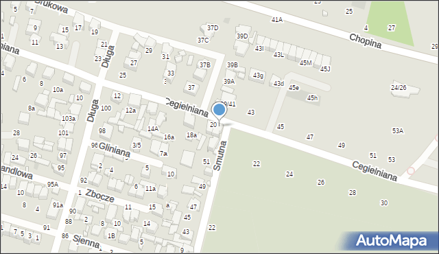 Tomaszów Mazowiecki, Cegielniana, 20a, mapa Tomaszów Mazowiecki
