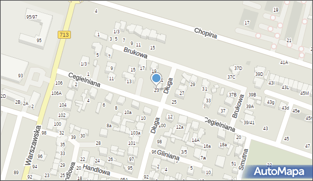 Tomaszów Mazowiecki, Cegielniana, 23, mapa Tomaszów Mazowiecki
