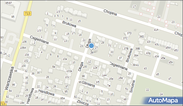 Tomaszów Mazowiecki, Cegielniana, 25, mapa Tomaszów Mazowiecki