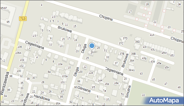 Tomaszów Mazowiecki, Cegielniana, 27, mapa Tomaszów Mazowiecki