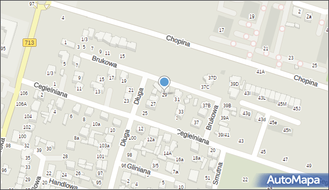 Tomaszów Mazowiecki, Cegielniana, 29, mapa Tomaszów Mazowiecki