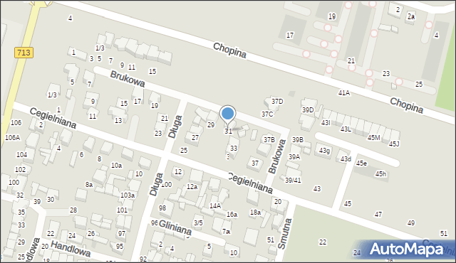 Tomaszów Mazowiecki, Cegielniana, 31, mapa Tomaszów Mazowiecki