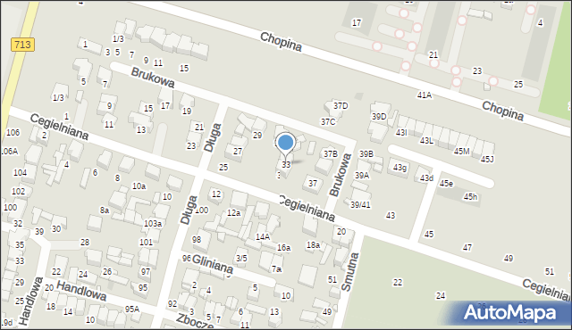 Tomaszów Mazowiecki, Cegielniana, 33, mapa Tomaszów Mazowiecki