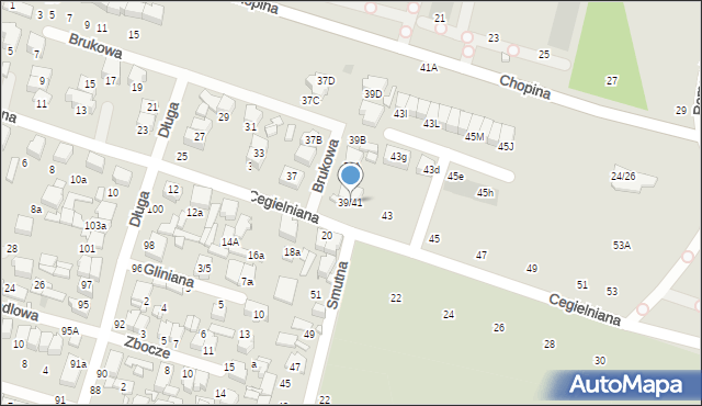 Tomaszów Mazowiecki, Cegielniana, 39/41, mapa Tomaszów Mazowiecki