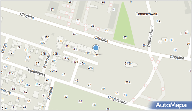Tomaszów Mazowiecki, Cegielniana, 45J, mapa Tomaszów Mazowiecki