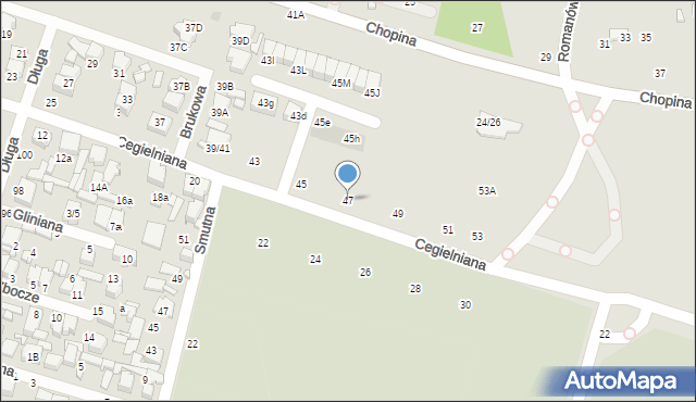 Tomaszów Mazowiecki, Cegielniana, 47, mapa Tomaszów Mazowiecki