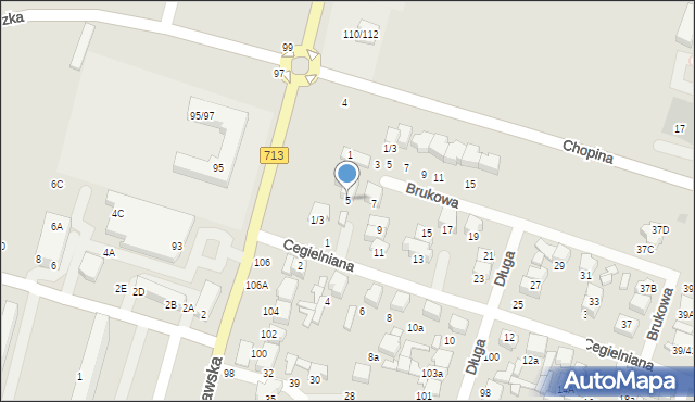 Tomaszów Mazowiecki, Cegielniana, 5, mapa Tomaszów Mazowiecki