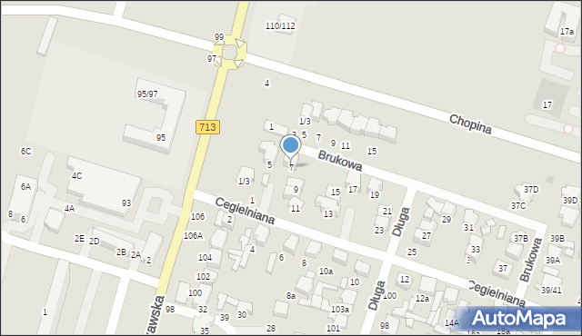 Tomaszów Mazowiecki, Cegielniana, 7, mapa Tomaszów Mazowiecki