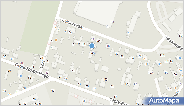 Tomaszów Mazowiecki, Cekanowska, 14A, mapa Tomaszów Mazowiecki