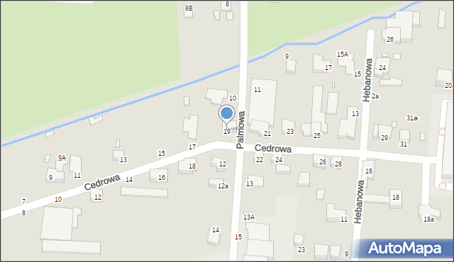 Toruń, Cedrowa, 19, mapa Torunia