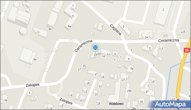 Toruń, Ceramiczna, 13, mapa Torunia