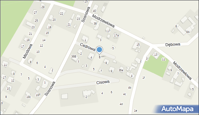 Turawa, Cedrowa, 6, mapa Turawa