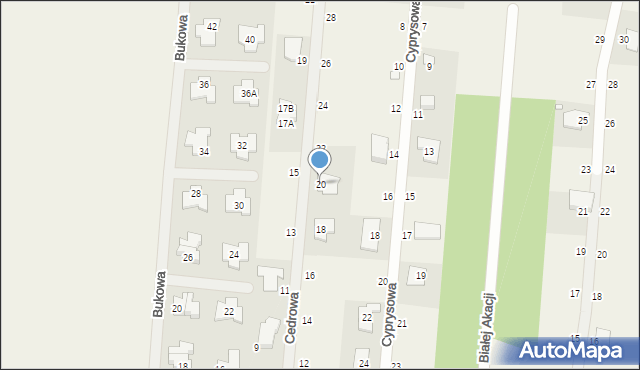 Ustanów, Cedrowa, 20, mapa Ustanów