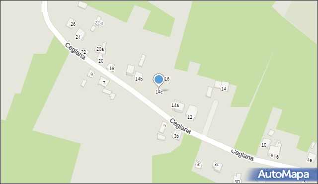 Wąchock, Ceglana, 14c, mapa Wąchock