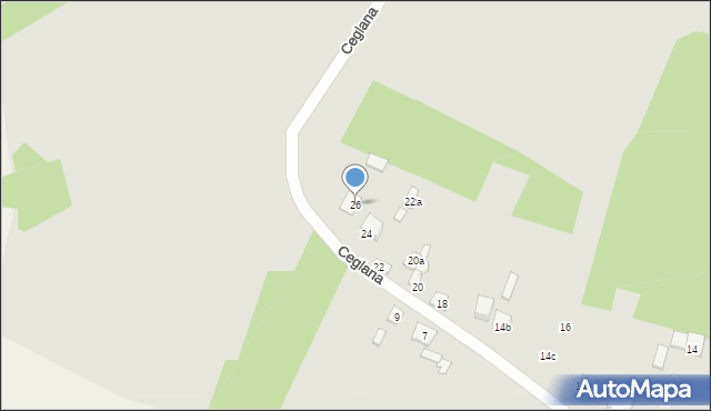 Wąchock, Ceglana, 26, mapa Wąchock