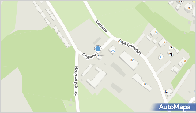 Wałbrzych, Ceglana, 2, mapa Wałbrzycha