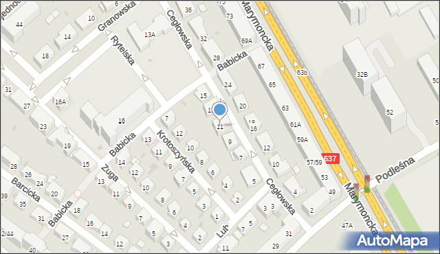 Warszawa, Cegłowska, 11, mapa Warszawy