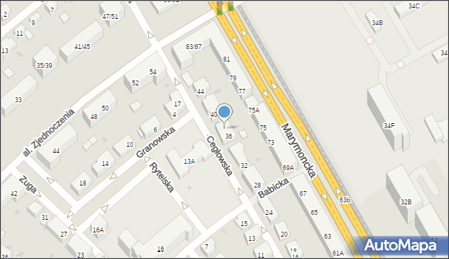 Warszawa, Cegłowska, 38, mapa Warszawy