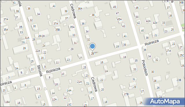 Warszawa, Cedrowa, 28, mapa Warszawy