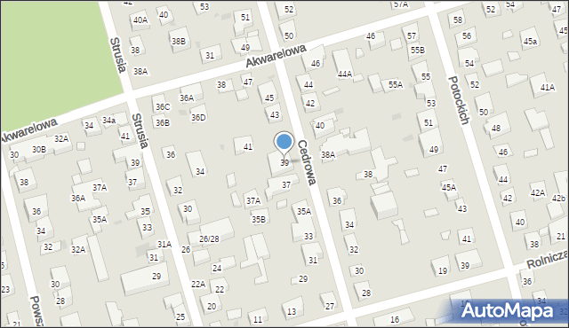Warszawa, Cedrowa, 39, mapa Warszawy