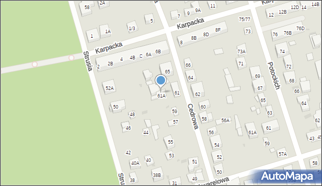 Warszawa, Cedrowa, 63A, mapa Warszawy