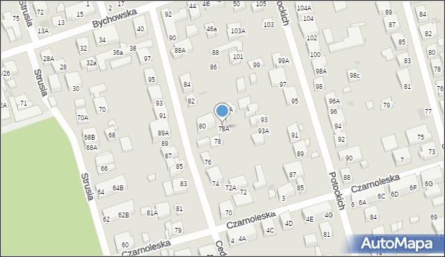 Warszawa, Cedrowa, 78A, mapa Warszawy