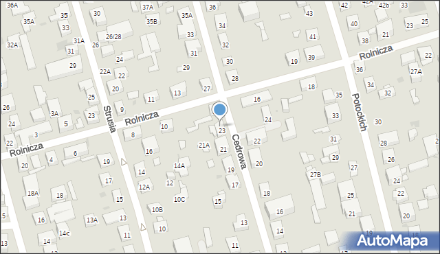 Warszawa, Cedrowa, 23A, mapa Warszawy