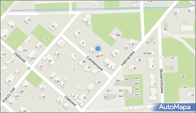 Warszawa, Celofanowa, 4A, mapa Warszawy