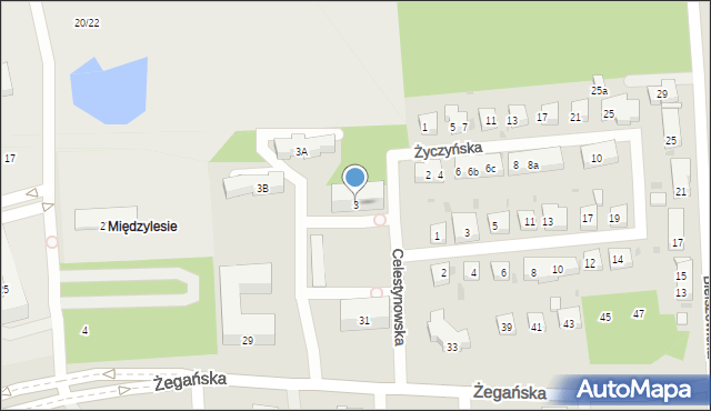 Warszawa, Celestynowska, 3, mapa Warszawy