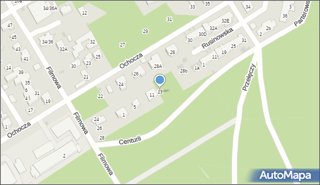 Warszawa, Centurii, 13, mapa Warszawy