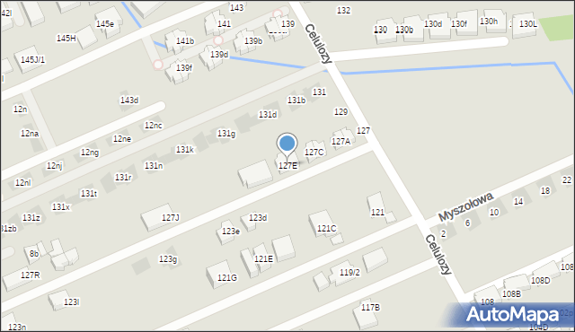Warszawa, Celulozy, 127E, mapa Warszawy