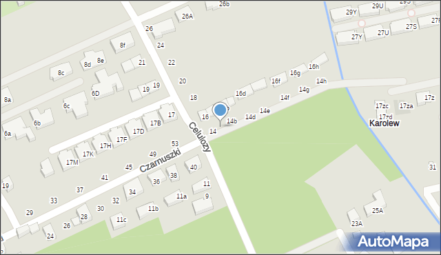 Warszawa, Celulozy, 14a, mapa Warszawy