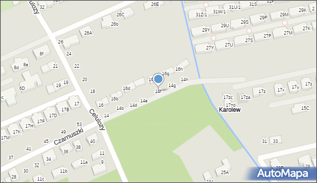 Warszawa, Celulozy, 14f, mapa Warszawy