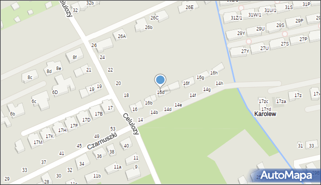 Warszawa, Celulozy, 16d, mapa Warszawy