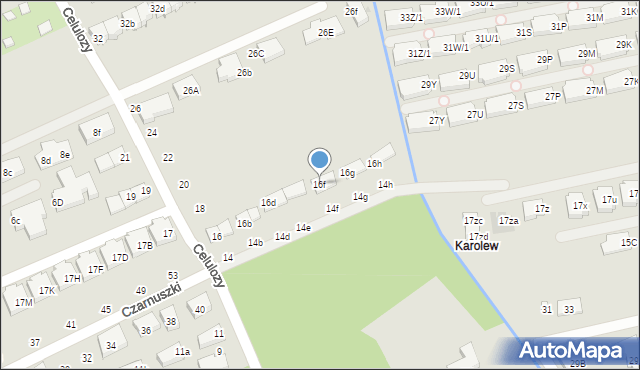Warszawa, Celulozy, 16f, mapa Warszawy