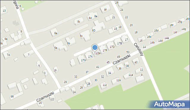 Warszawa, Celulozy, 17J, mapa Warszawy