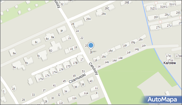 Warszawa, Celulozy, 18, mapa Warszawy