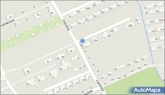 Warszawa, Celulozy, 26/1, mapa Warszawy