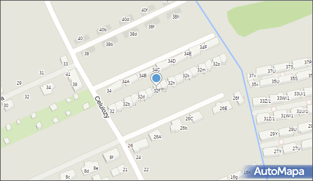 Warszawa, Celulozy, 32f, mapa Warszawy